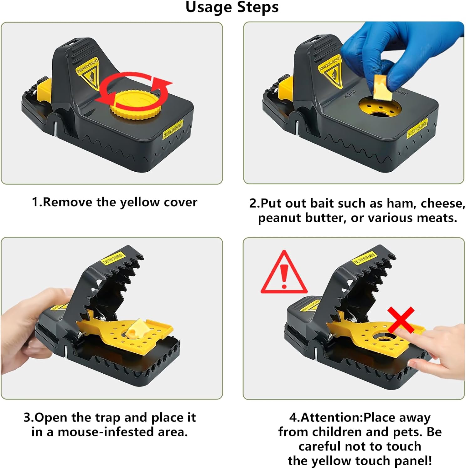 Detalle 2 de Rat Traps 4-Pack Super Heavy Duty snap traps 🐭