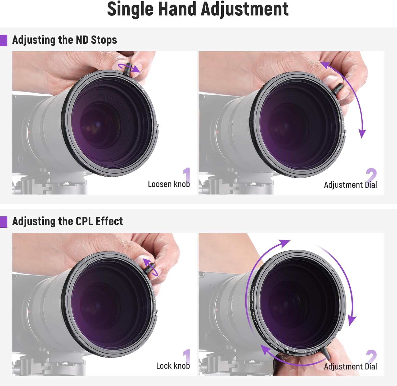 Thumbnail 6 de NEEWER filtro True Color 2in1 da 67 mm CPL e ND variabile limitato (ND3-64, 1,5-6 stop)