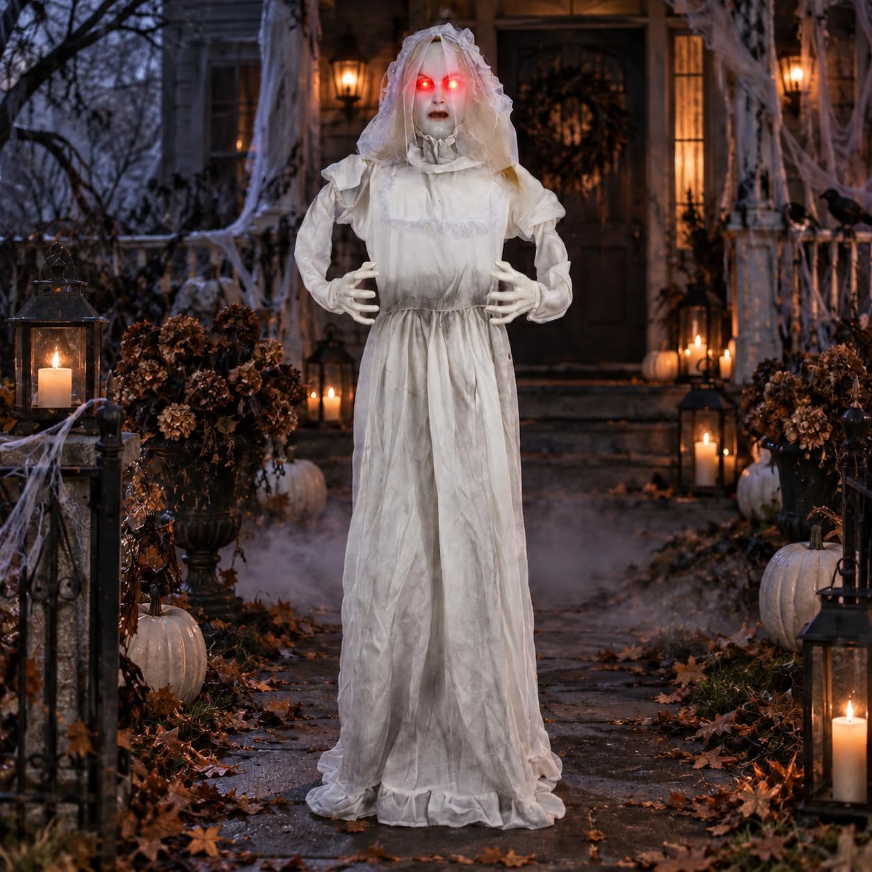 Detalle de Arborvigro Halloween animatronic ghost bride, 5.5 ft
