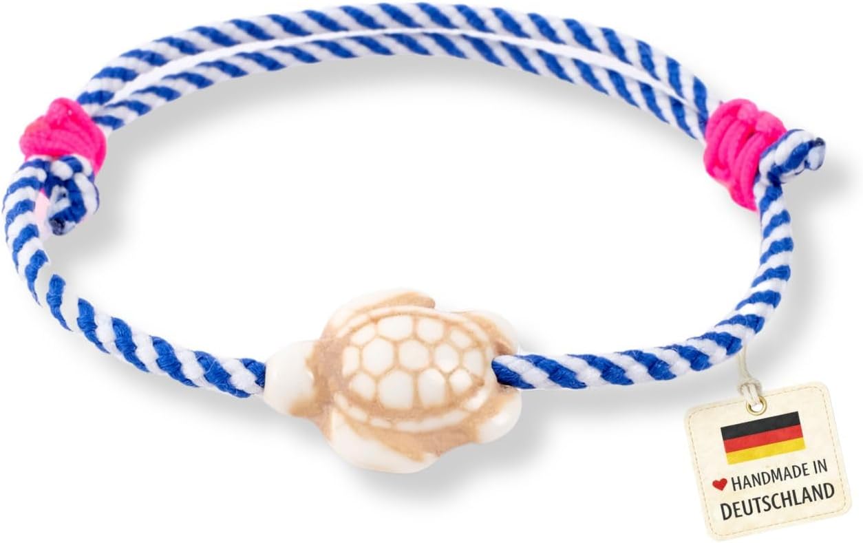 Thumbnail 1 de happymaker Segeltau Armband Damen – Bunter Schmuck mit echter Süßwasserperle, pink neon Knoten, größenverstellbar, wasserfest, handmade