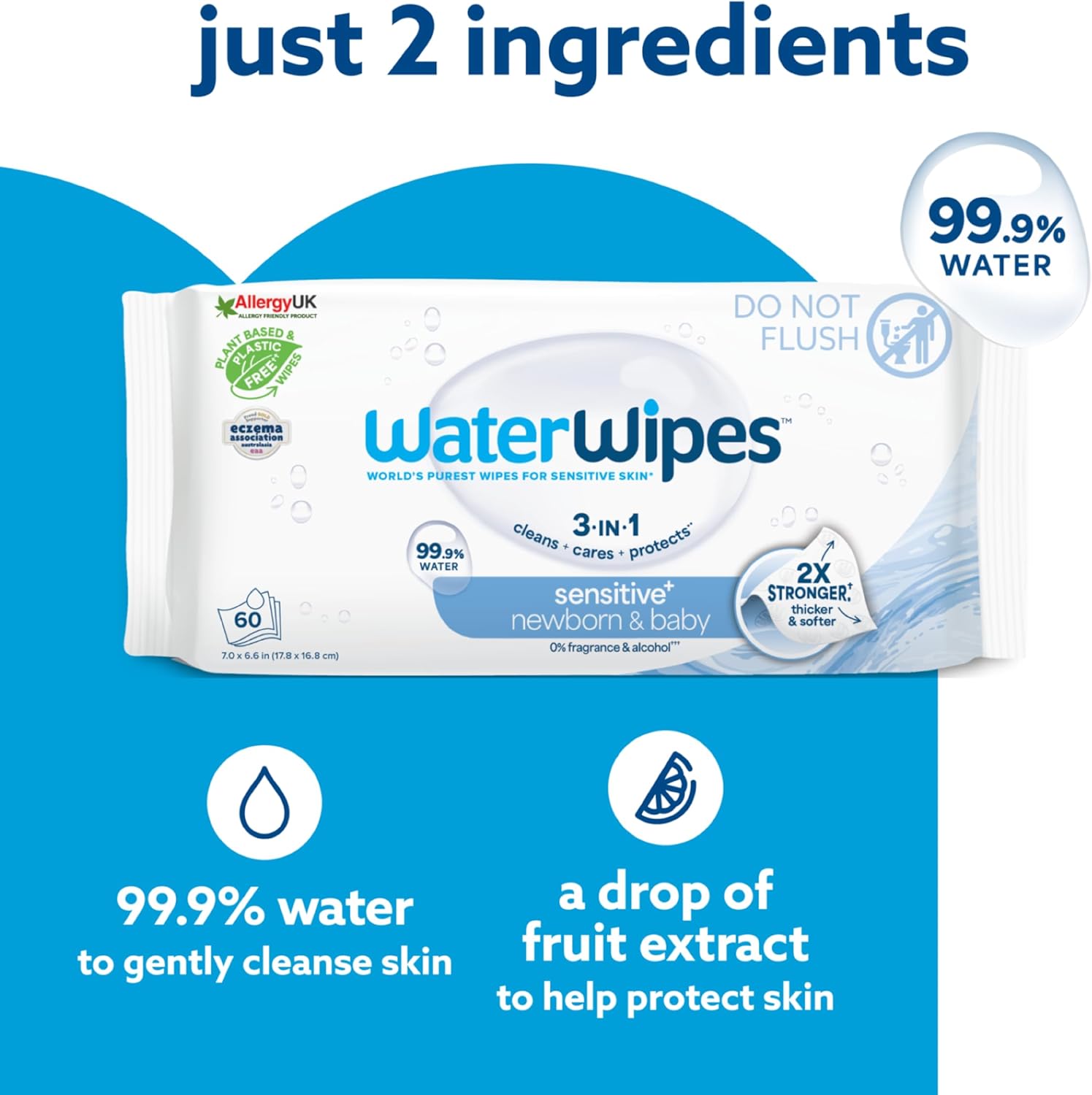 Detalle 2 de WaterWipes Sensitive+ 720 Baby Wipes