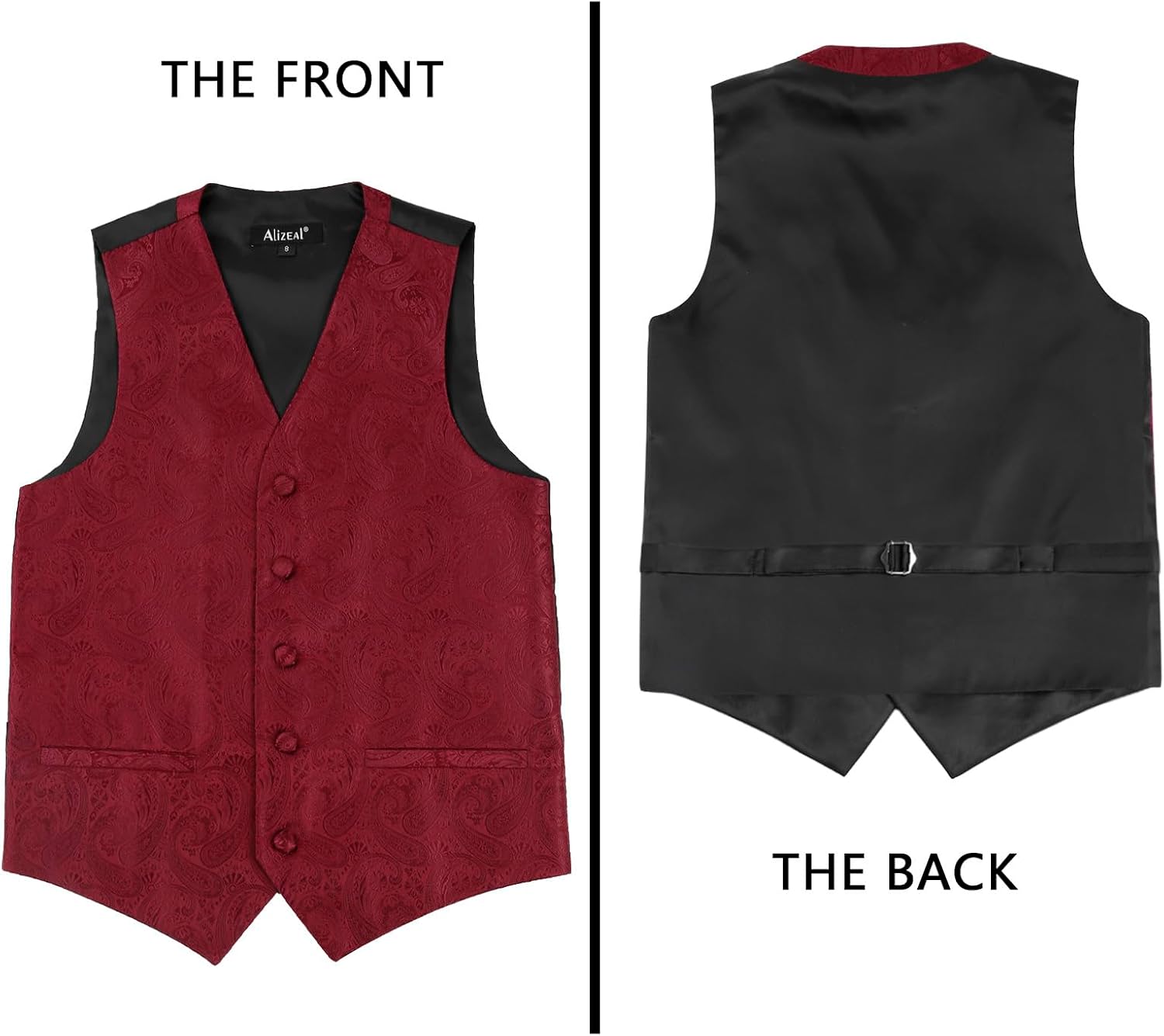 Detalle de Alizeal Boys Classic Paisley Bow Tie and Suit Vest Set