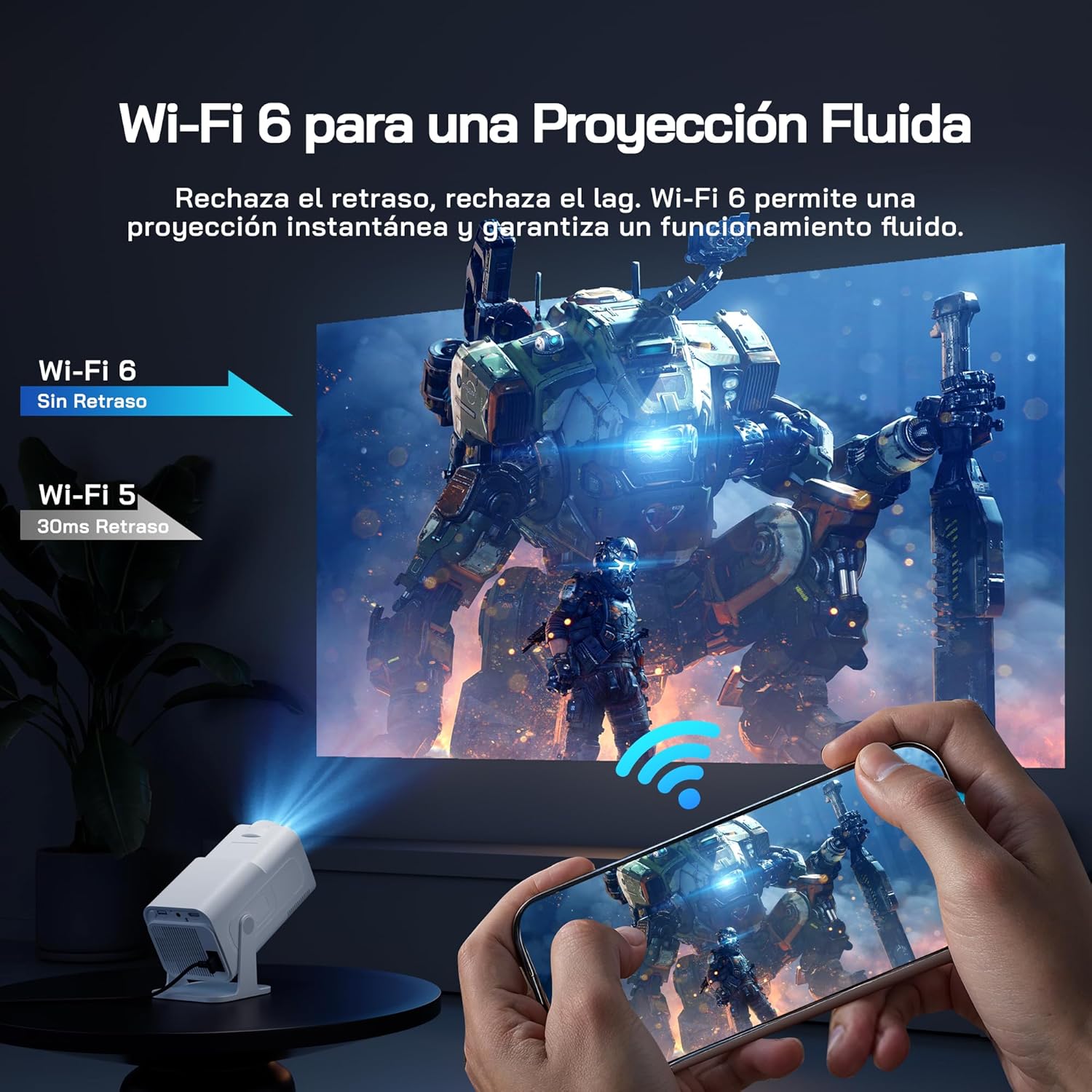 Thumbnail 3 de WOLFANG WP03 Mini Proyector Full HD 🎥, Portátil y Conectado