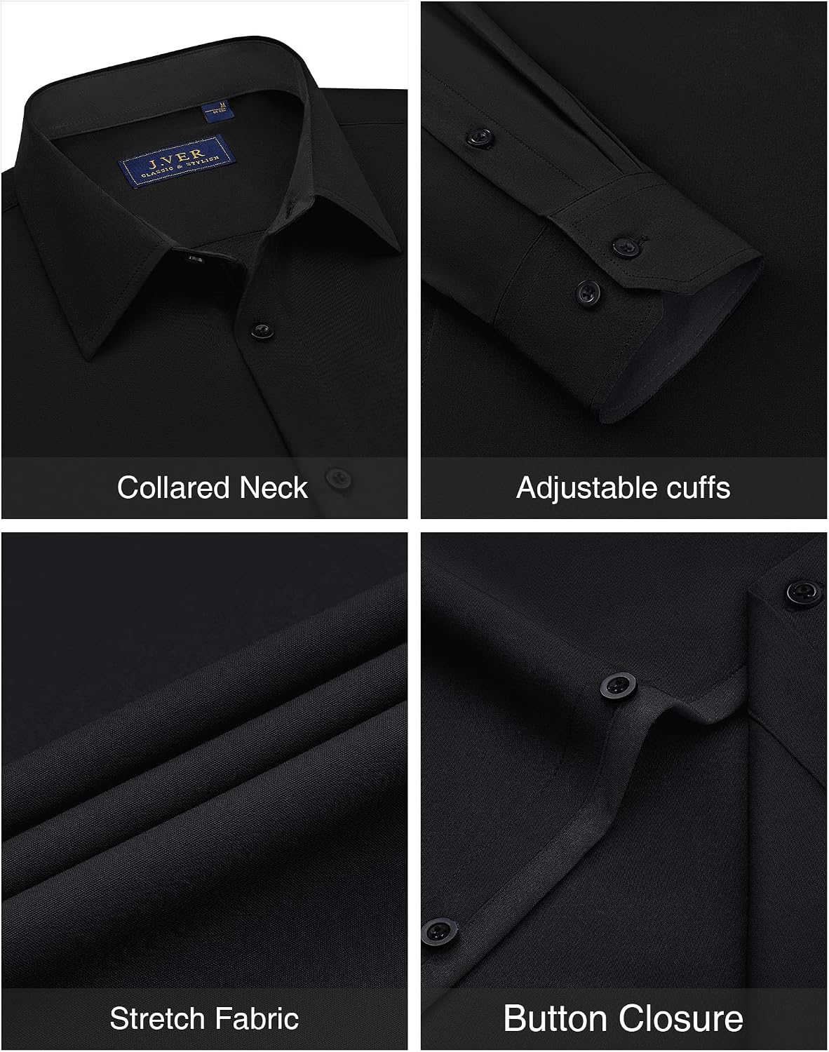Detalle 2 de J.VER slim fit dress shirts with stretch