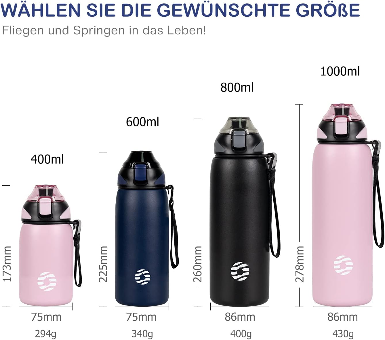 Detalle de FJbottle Edelstahl Trinkflasche 1L – BPA-frei, auslaufsicher, doppelwandig isoliert