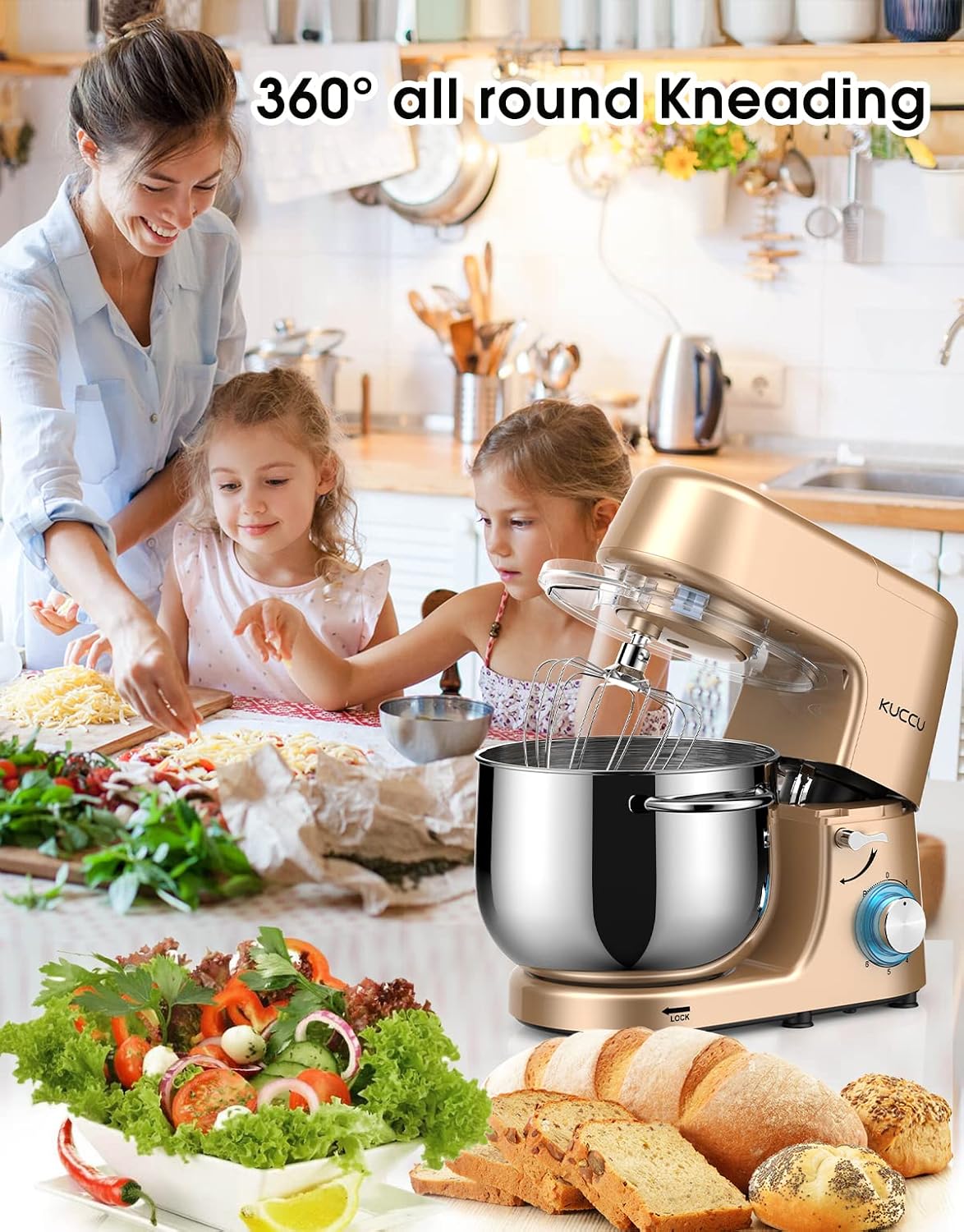 Thumbnail 1 de KUCCU SM-1508 Stand Mixer, 9.5 QT Bowl, 660W, 6 Speeds with Pulse