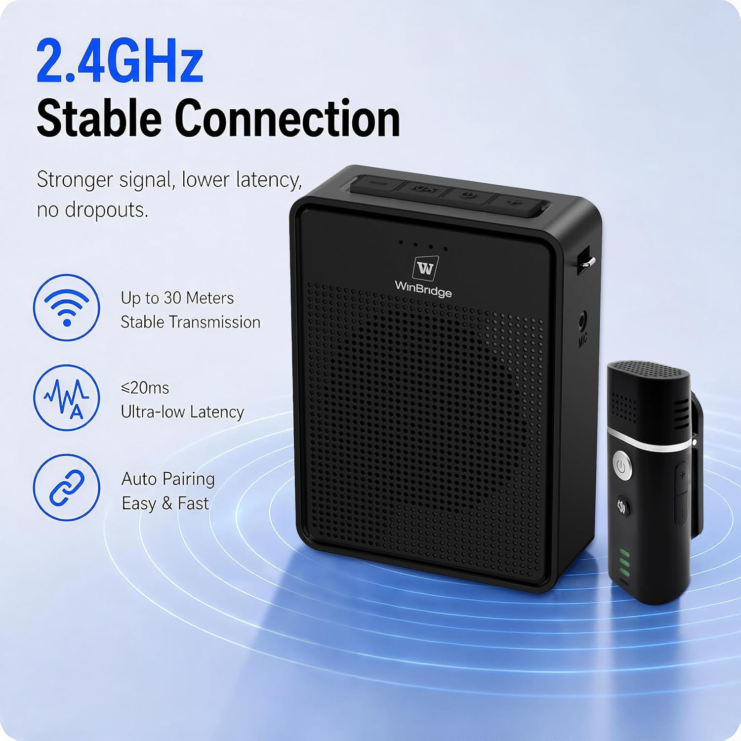 Thumbnail 4 de ResponseBridge B006 15W Portable Voice Amplifier with Wireless Lavalier Mic