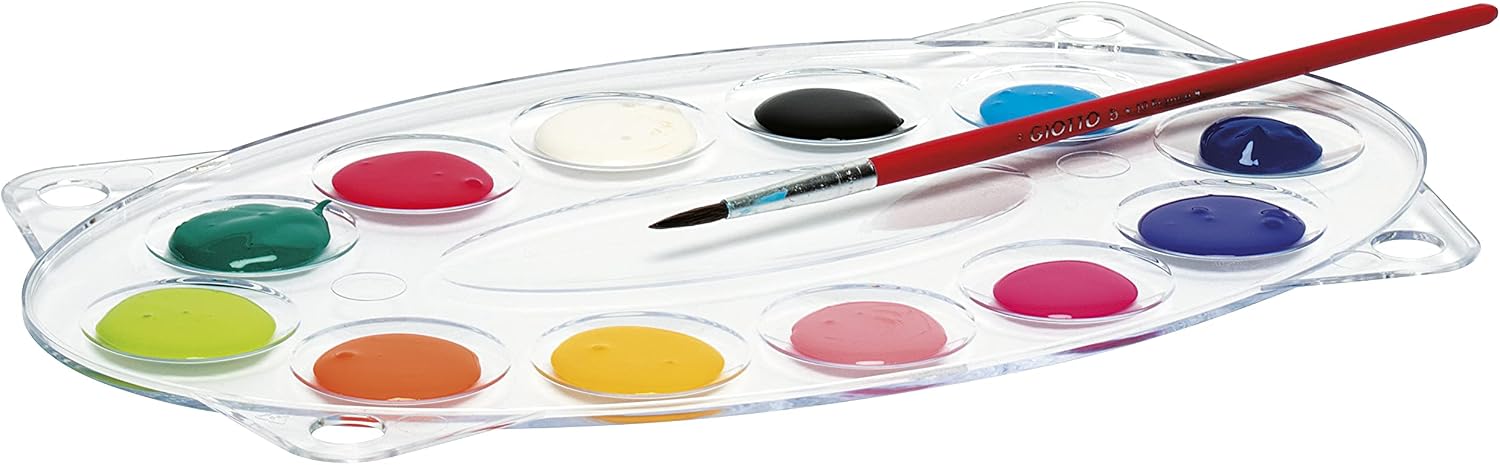 Detalle 1 de GIOTTO Tempera – Valigetta con 24 Tubetti Ultrafine Concentrata 12 ml, 2 Pennelli e Tavolozza Estraibile