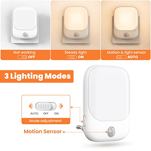 Detalle de FOMYHEARD Luz Nocturna Infantil 2 Piezas: Sensor de Movimiento, Brillo Ajustable y 3 Modos