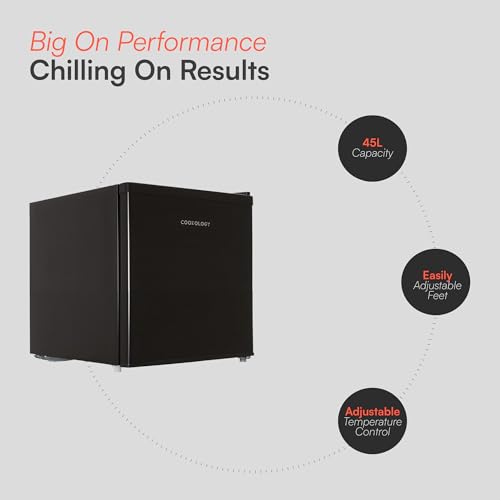 Detalle de Cookology 45L Small Tabletop Mini Fridge with Chiller Box - Black