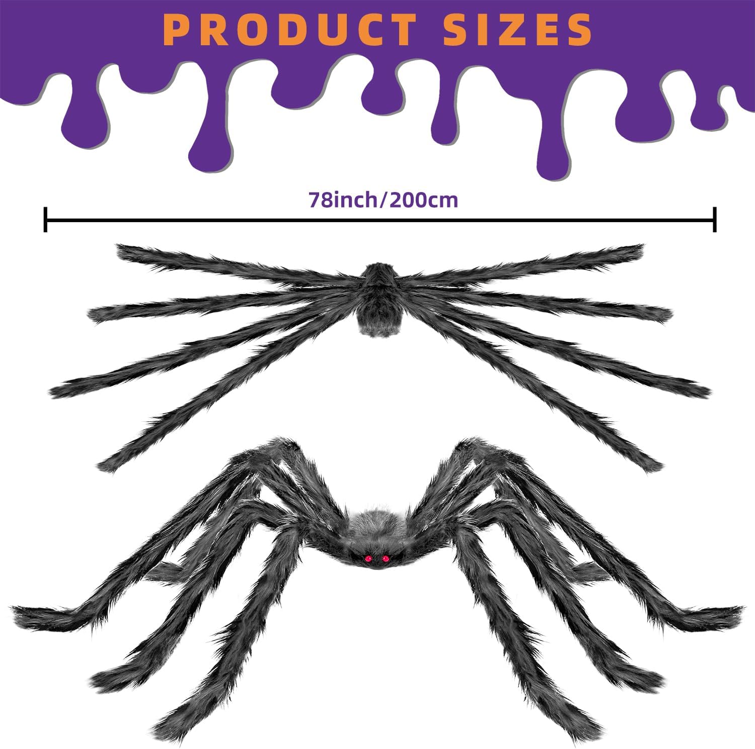 Detalle de Kendane CA-64 78-Inch Giant Halloween Spider Decoration, Silver Resin