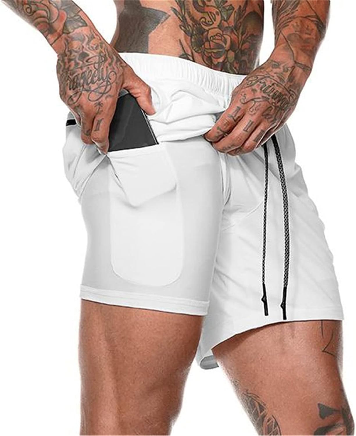 Detalle de Aisprts Pantaloncini Running 2 in 1 con Tasche