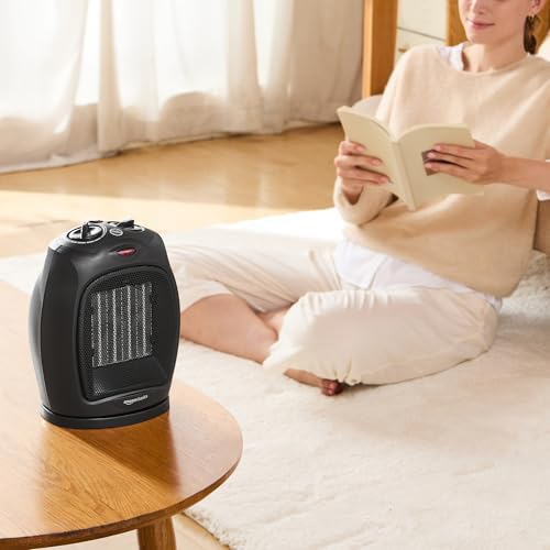 Thumbnail 6 de Amazon Basics Radiateur soufflant céramique pivotant 1 800 W, noir