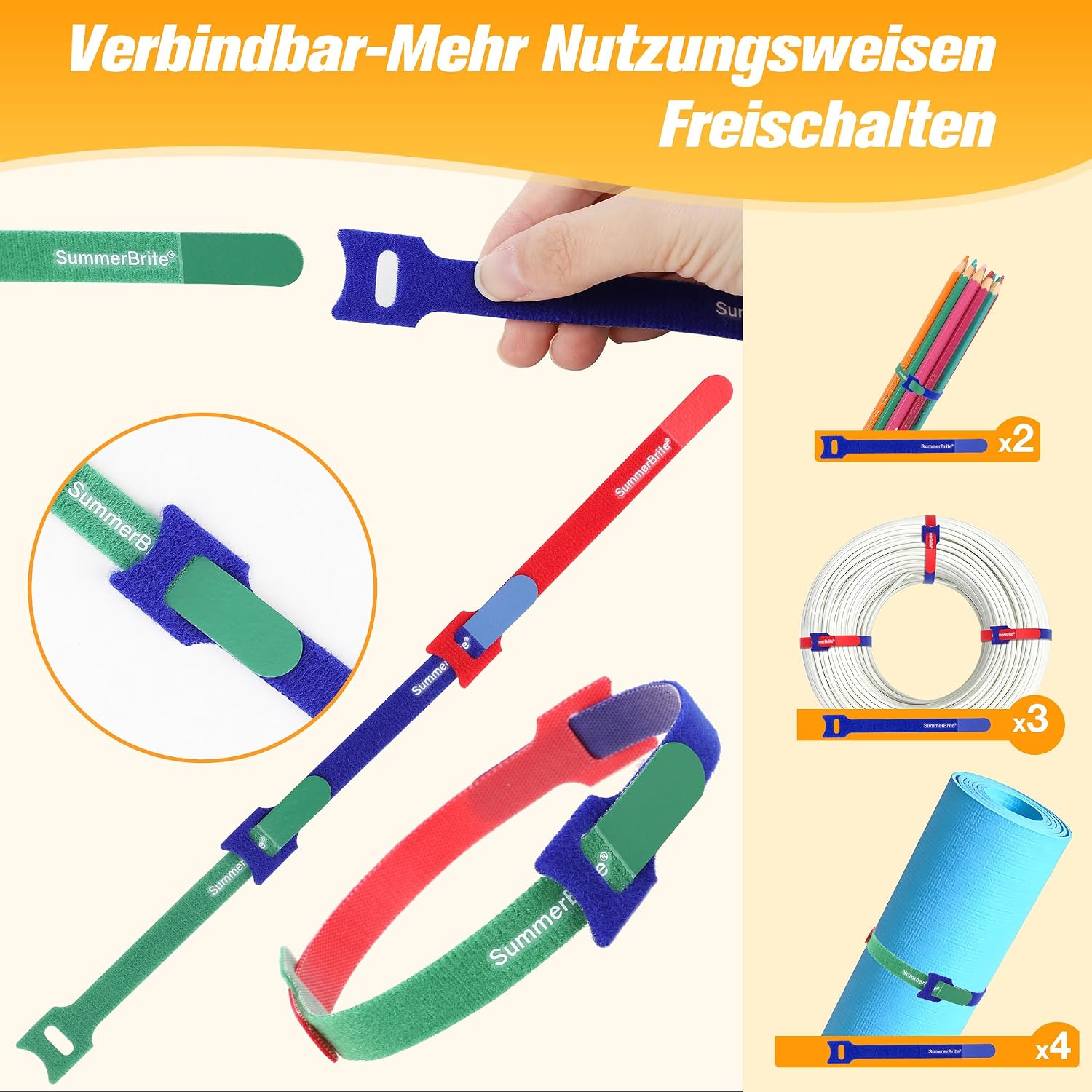 Thumbnail 4 de Summerbrite Kabelbinder Klett 70 Stück