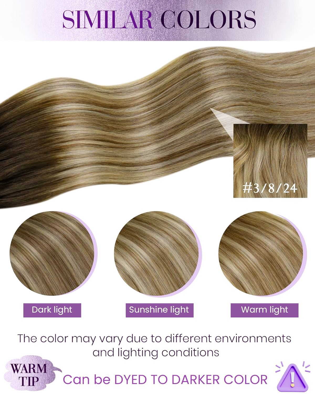 Detalle 2 de LaaVoo Microlink Hair Extensions: Human Hair Ombre Balayage with Micro Beads