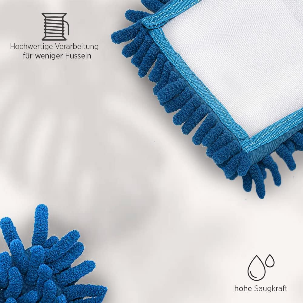 Thumbnail 4 de BIOHY Wischmopp 50 cm aus Chenille – Microfasermopp blau (einzeln) für empfindliche & glatte Böden