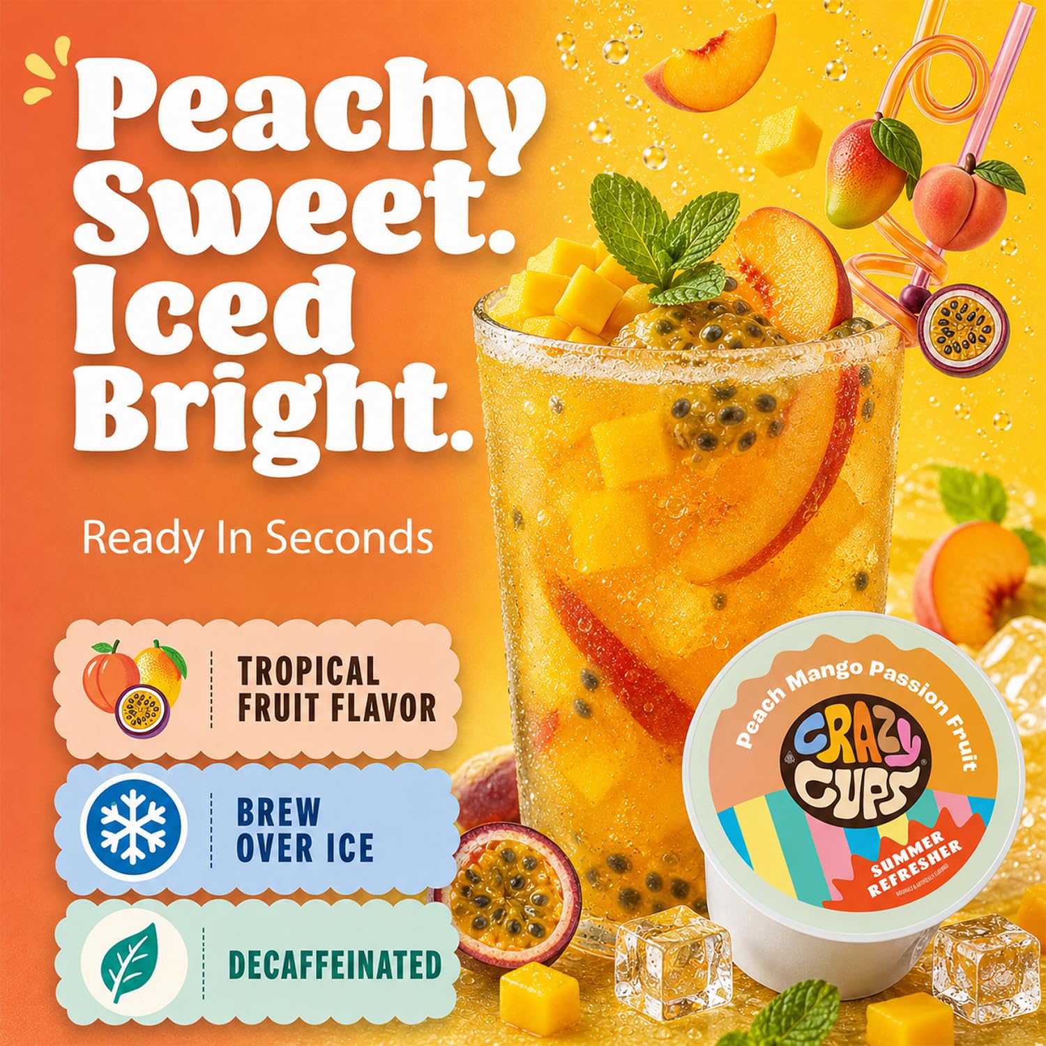 Detalle de Crazy Cups Iced Refresher Pods, 20 Count