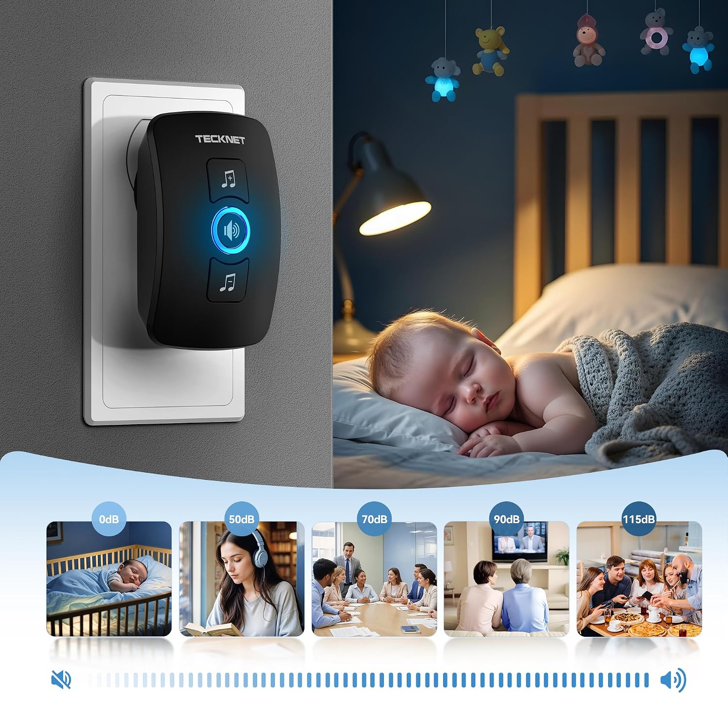 Thumbnail 4 de TECKNET Wireless Doorbell 400m range