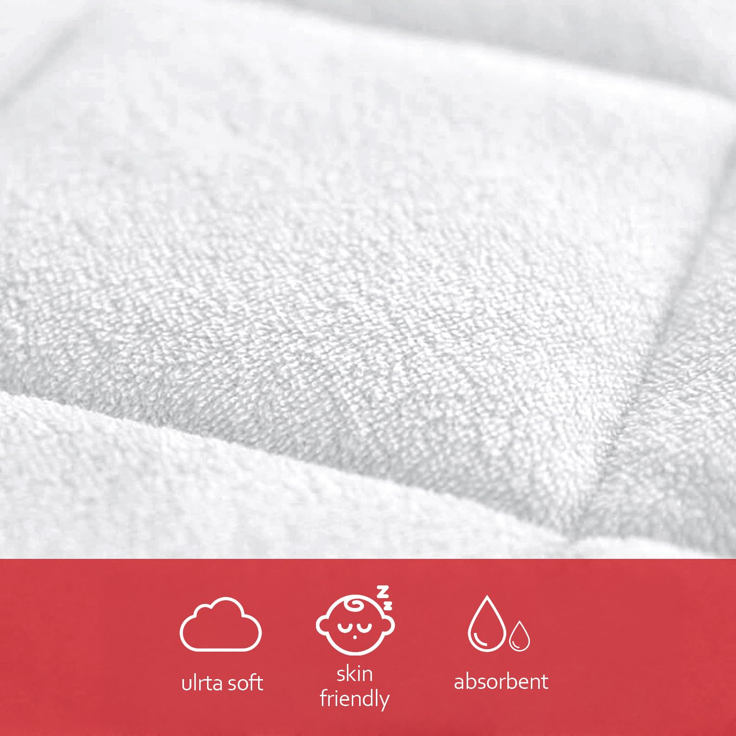 Thumbnail 3 de Moonsea Diaper Changing Pad Liners, 3-Pack, Waterproof Terry, Non-Slip, 13 x 26 in