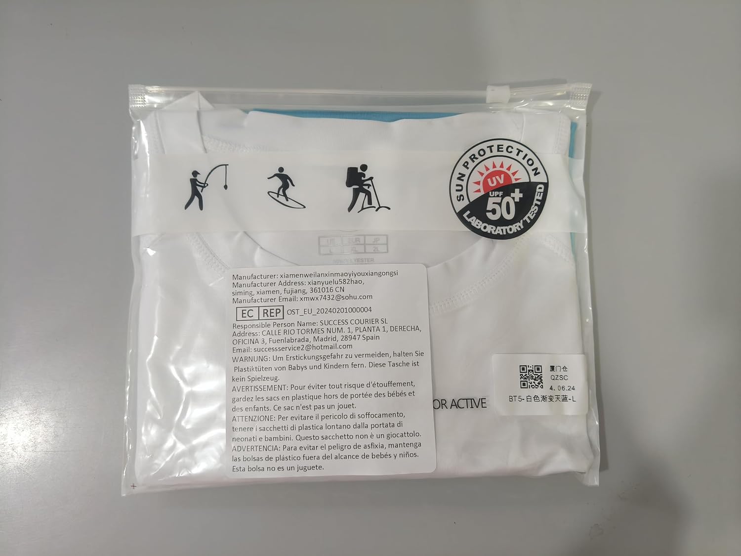 Detalle 2 de Huayuzh Rashguard UV Shirt für Herren