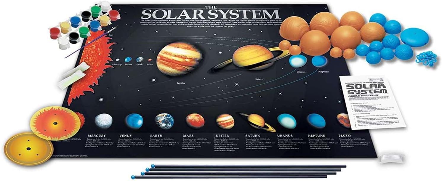 Detalle 1 de 4M 3D Glow in the Dark Solar System Mobile – zestaw do wykonania mobilu 3D