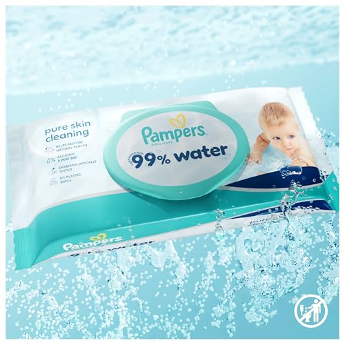 Detalle de Pampers 99% Water Baby-Feuchttücher, 12x60 (720 Stück) – sanfte Reinigung ohne Alkohol