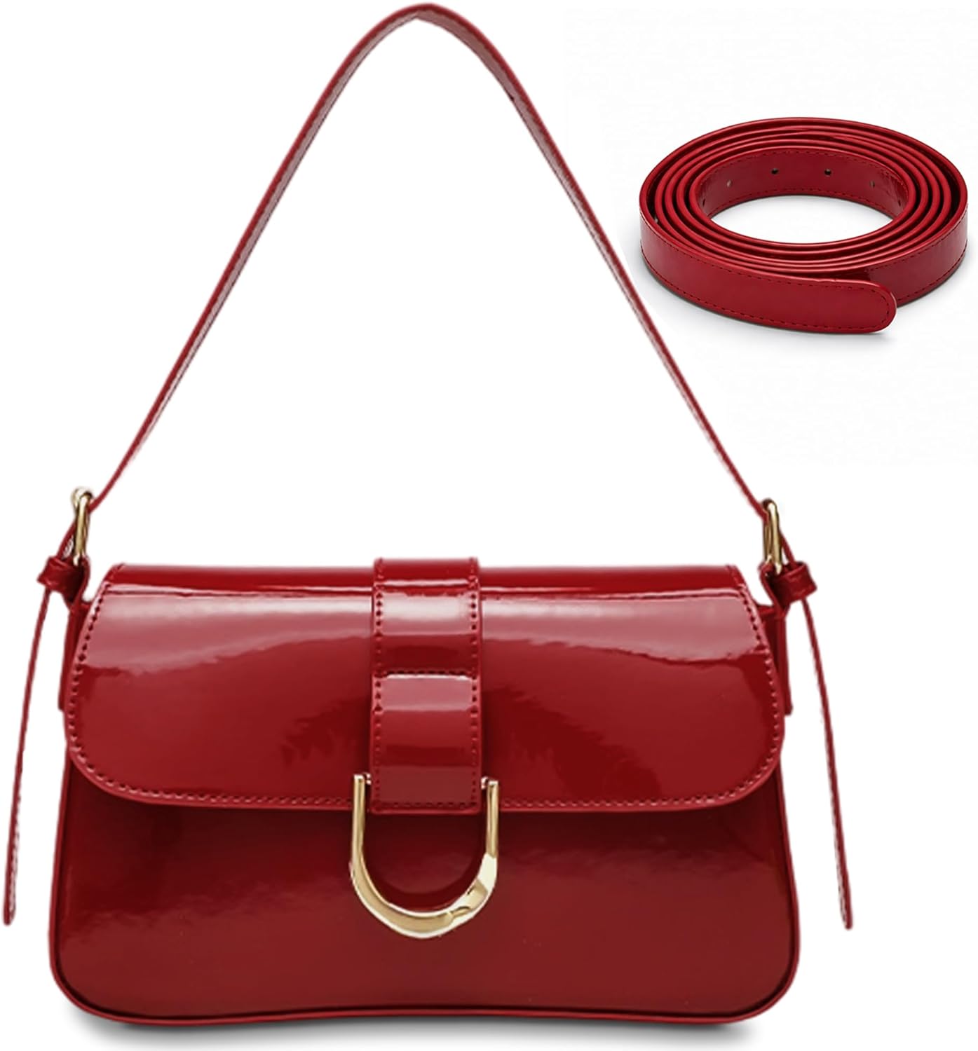 Thumbnail 6 de Borsa da donna Mabecol con tracolla regolabile nera, elegante mini-borsetta per ufficio e serate