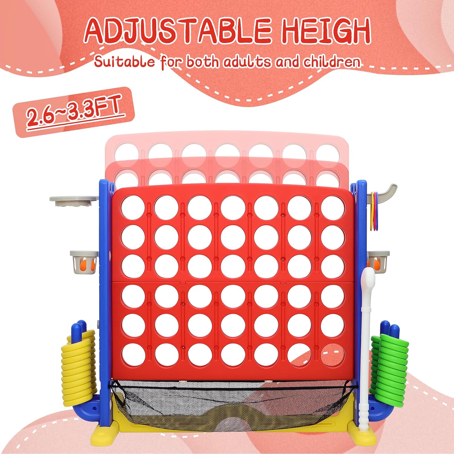 Detalle 2 de HAPPYMATY Giant 4 in A Row Game set