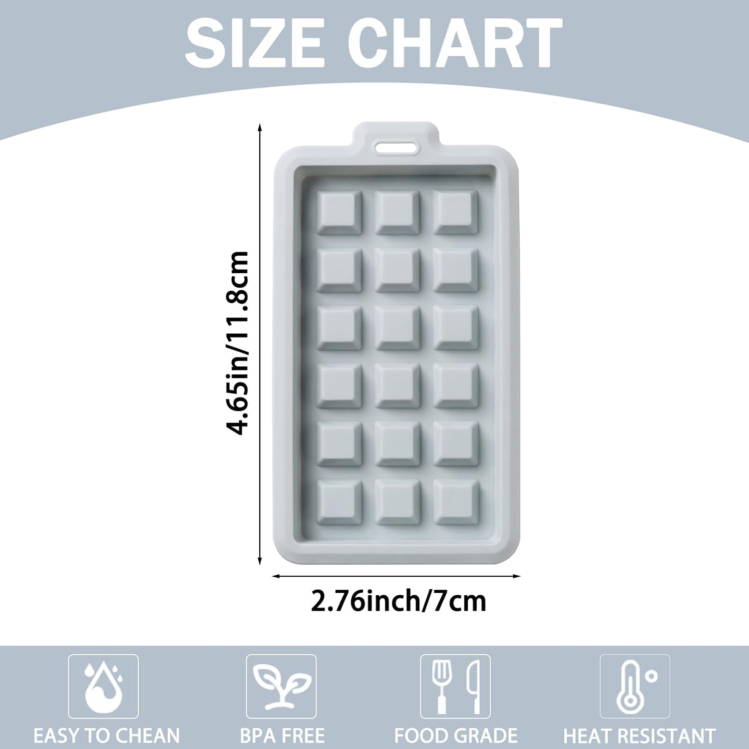 Detalle de Silicone Waffle Molds, 4.65 x 2.76 Inches