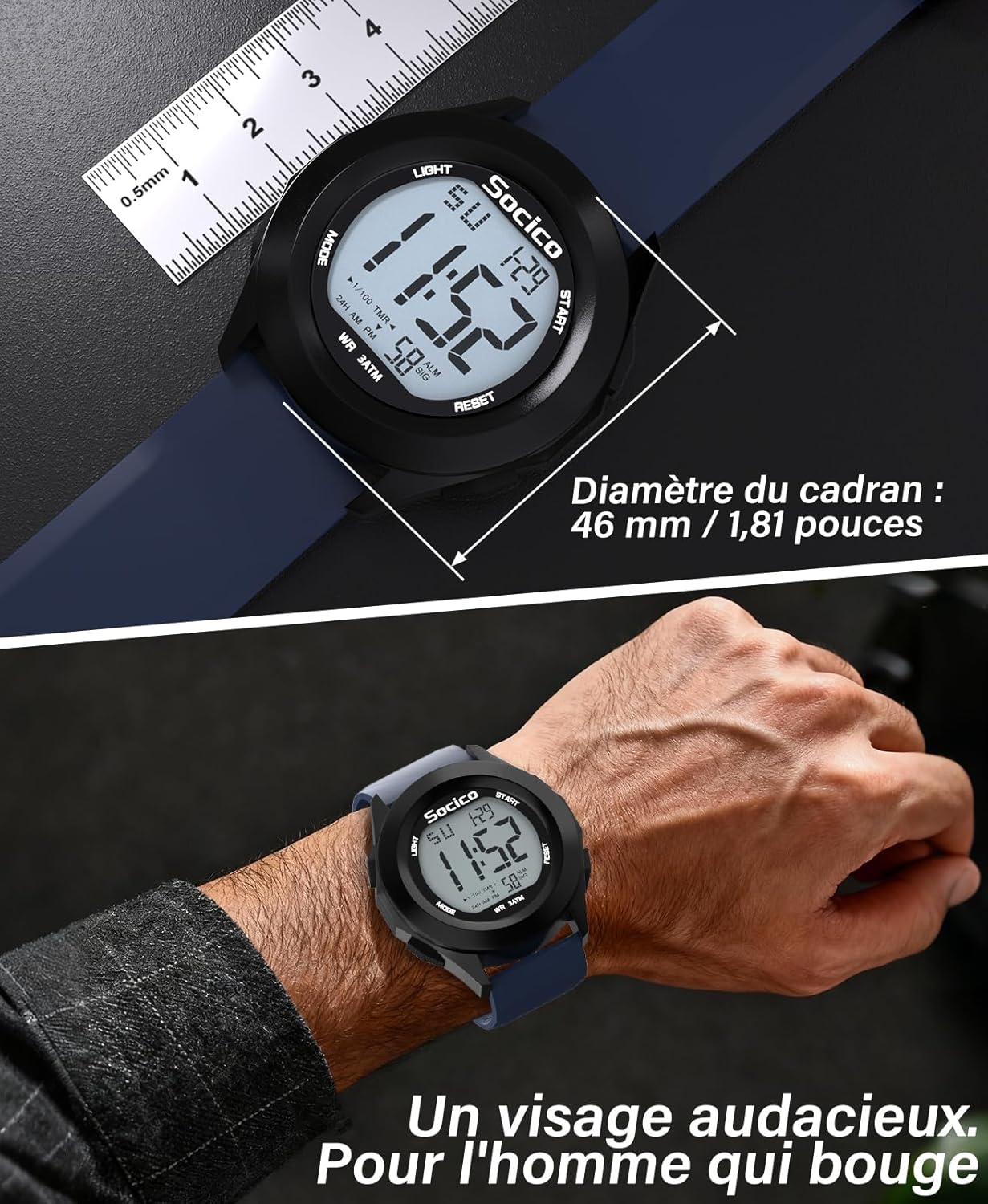 Detalle de SOCICO Montre Numérique Militaire Étanche