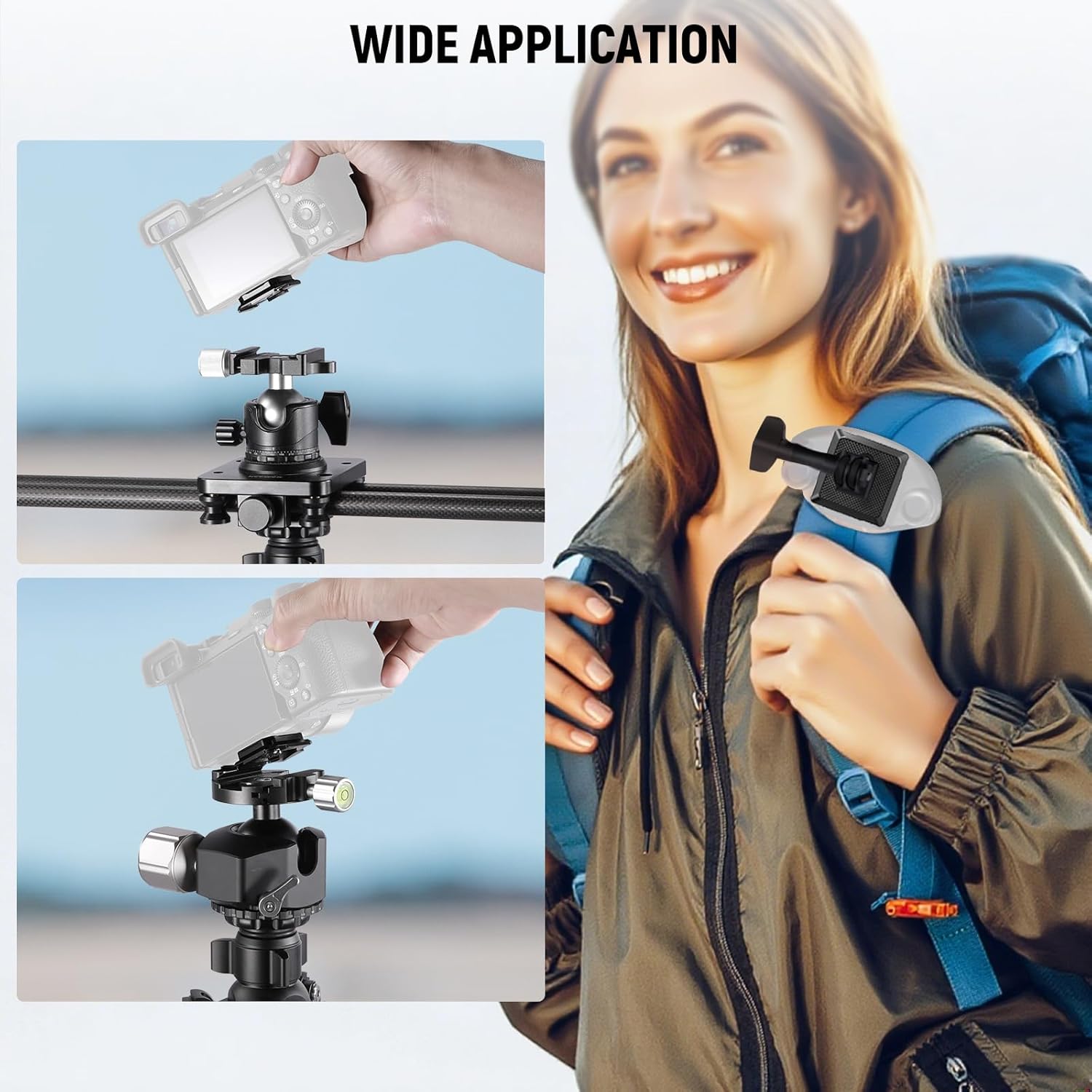 Thumbnail 5 de NEEWER Piastra a sgancio rapido tipo Arca con vite 1/4" (UA078) per DJI RS e accessori