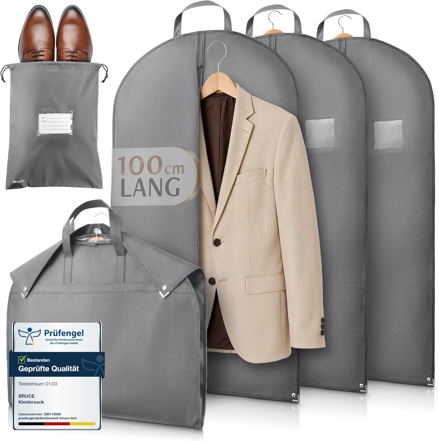 Thumbnail 6 de Bruce.® Kleidersack Kurz 120x60 cm – Hochwertige Kleiderhülle für Anzug, Blazer, Kostüm & Kleid