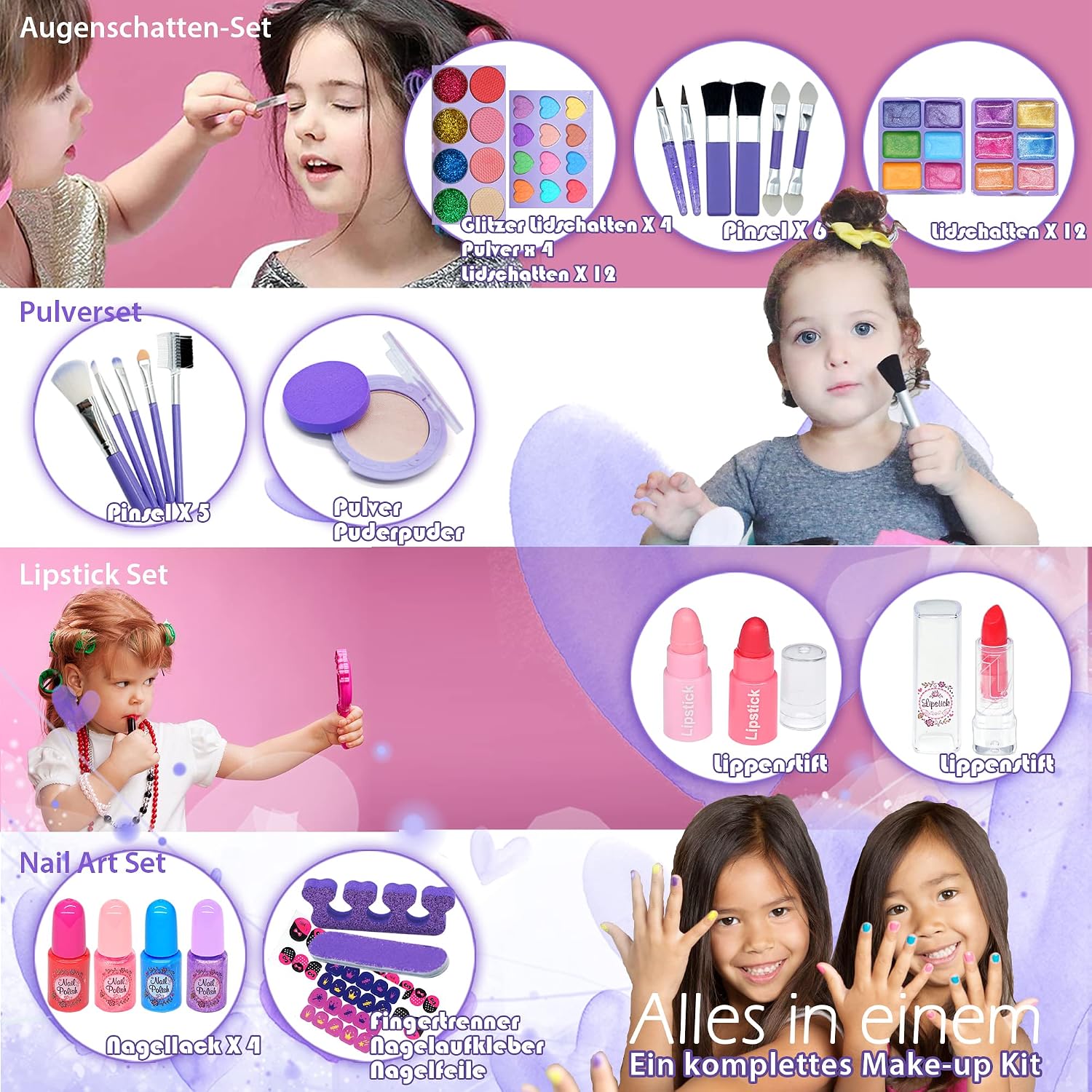 Thumbnail 2 de Kinderschminke Set Make Up Schminkset M Mädchen Purple