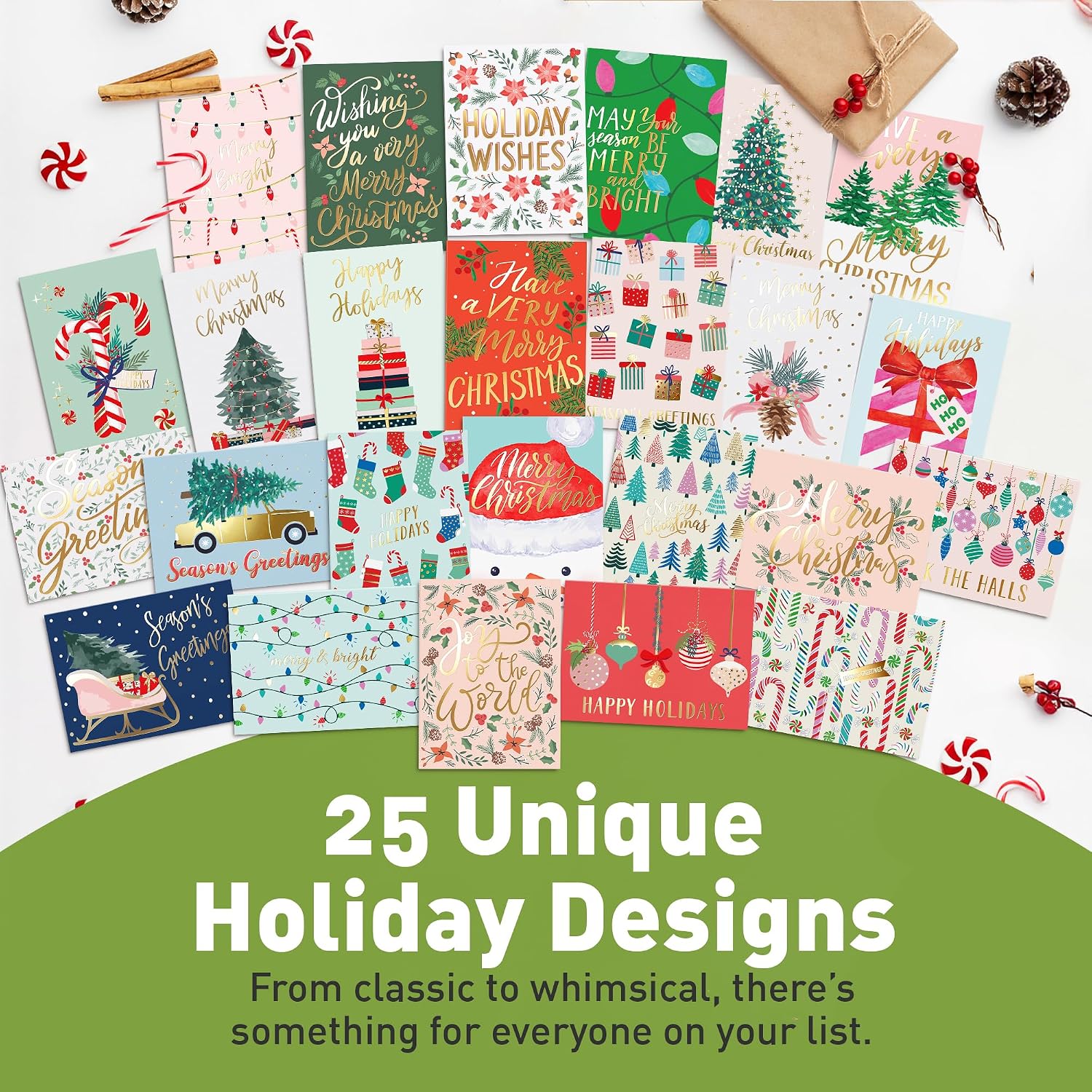 Detalle de Sweetzer&Orange Christmas Cards Set, 100 Cards