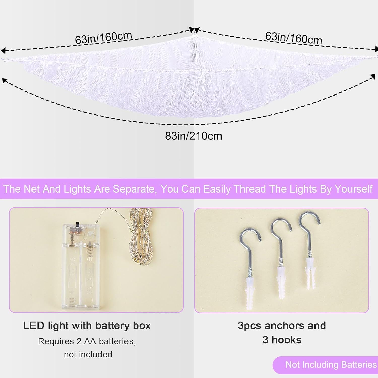 Thumbnail 1 de Unicorn Castle XLarge Stuffed Animal Hammock with LED Light