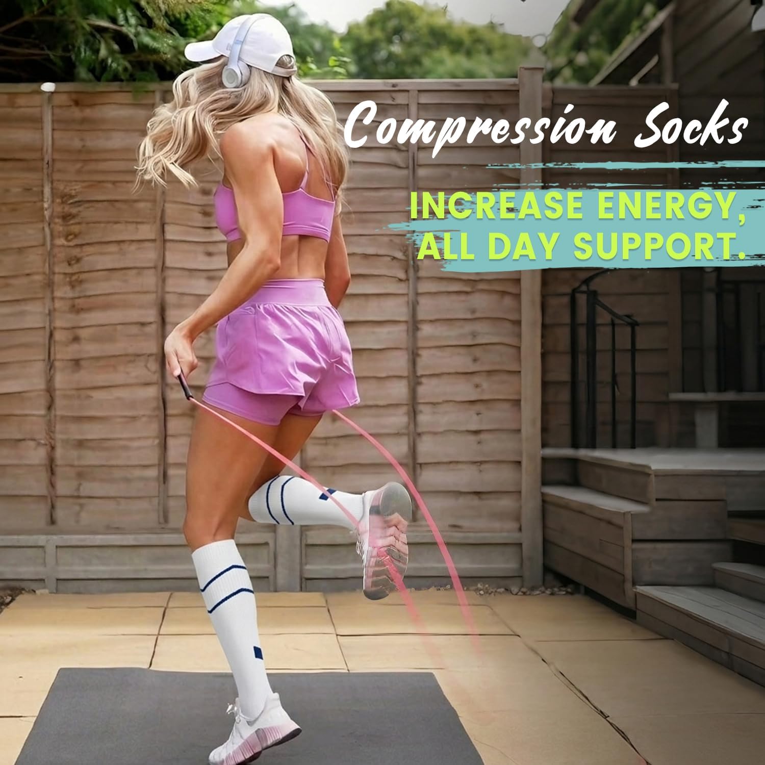 Thumbnail 1 de Iseasoo Copper Compression Socks, 15–20 mmHg, 8 Pairs, Knee-High