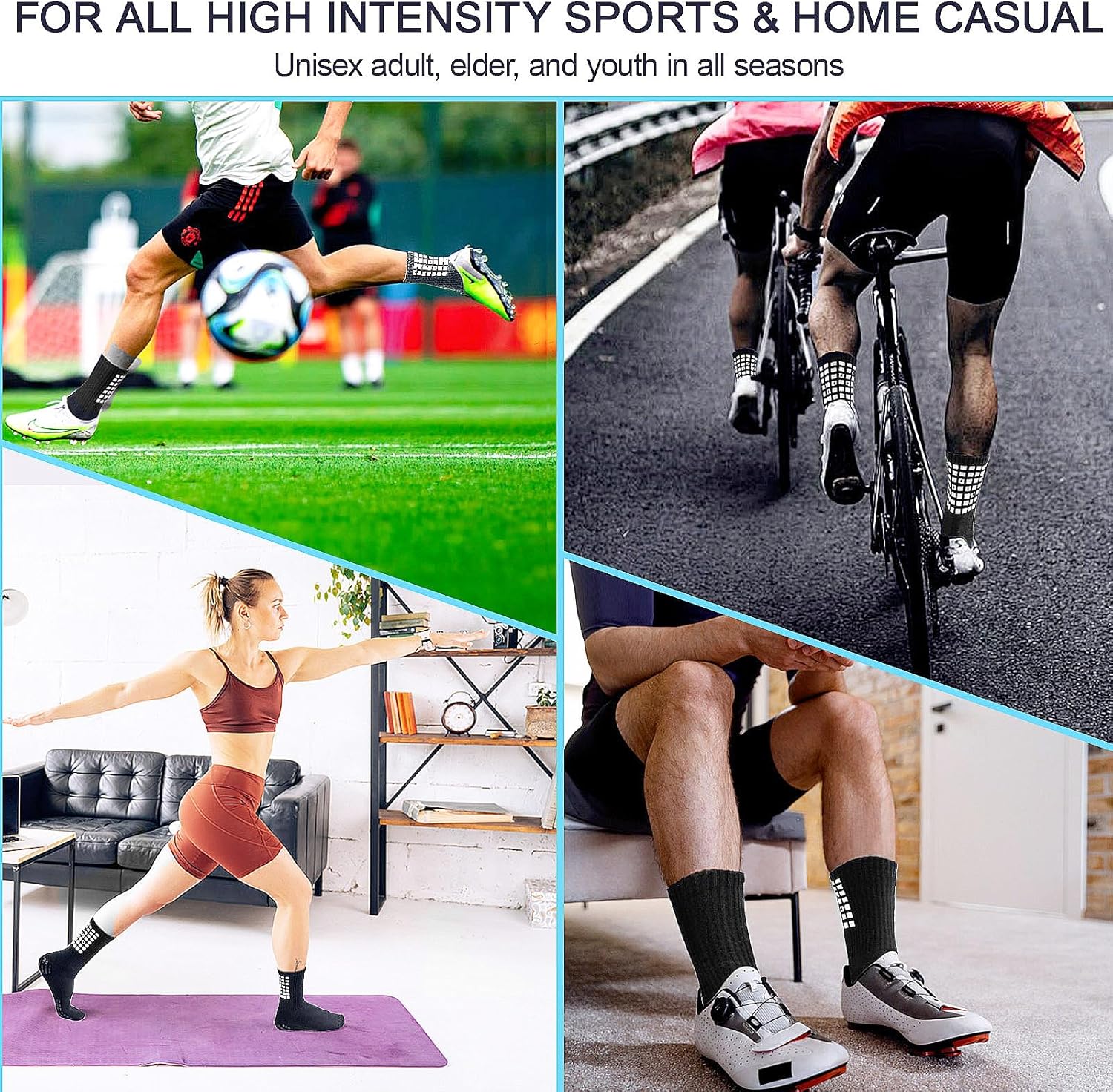 Thumbnail 6 de PERMANENTLY001 set da 4 paia di calzini sportivi antiscivolo con supporto e imbottitura