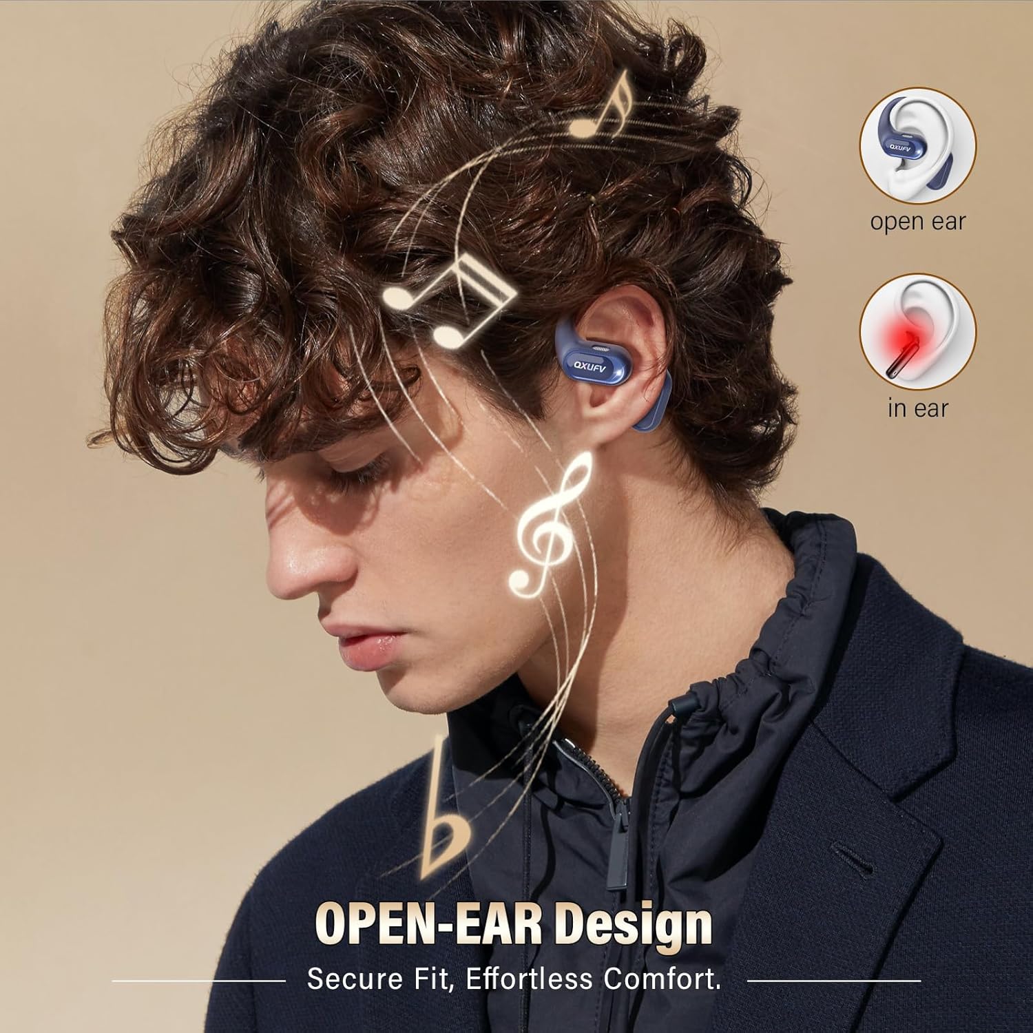 Thumbnail 1 de Open-Ear Bluetooth Headphones with Deep Bass and 48H Battery – Open Earbuds with IPX7 Waterproofing