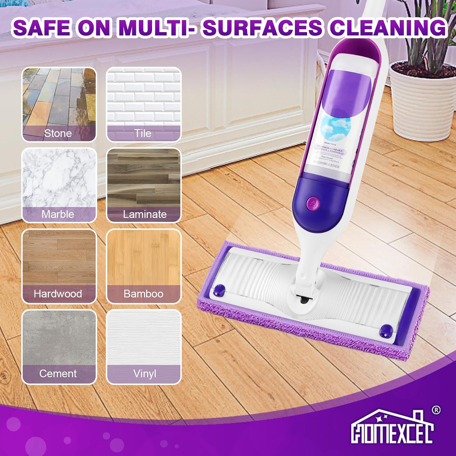Thumbnail 6 de HOMEXCEL Reusable Microfiber Mop Pads 8-pack 🧹