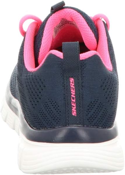 Detalle de Skechers Damen Graceful Get Connected Sneakers – Navy Mesh, Hot Pink Trim, Größe 40 EU