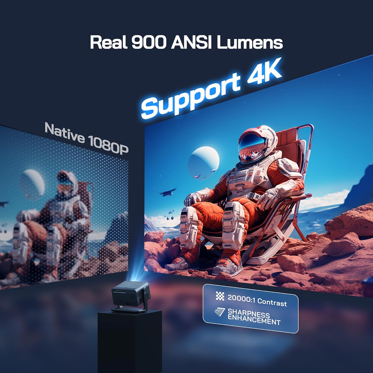 Thumbnail 1 de WOLFANG 4K Projector 900Ansi Lumens