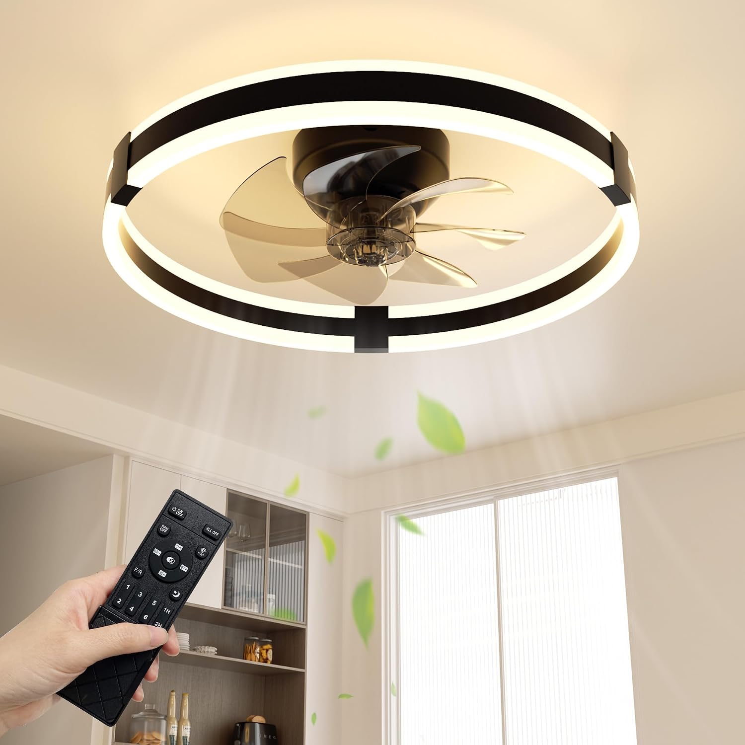 Thumbnail 6 de NIORSUN 50cm Ceiling Fan with Lights & Remote: Quiet, Dimmable LED + 6 Speeds for Everyday comfort