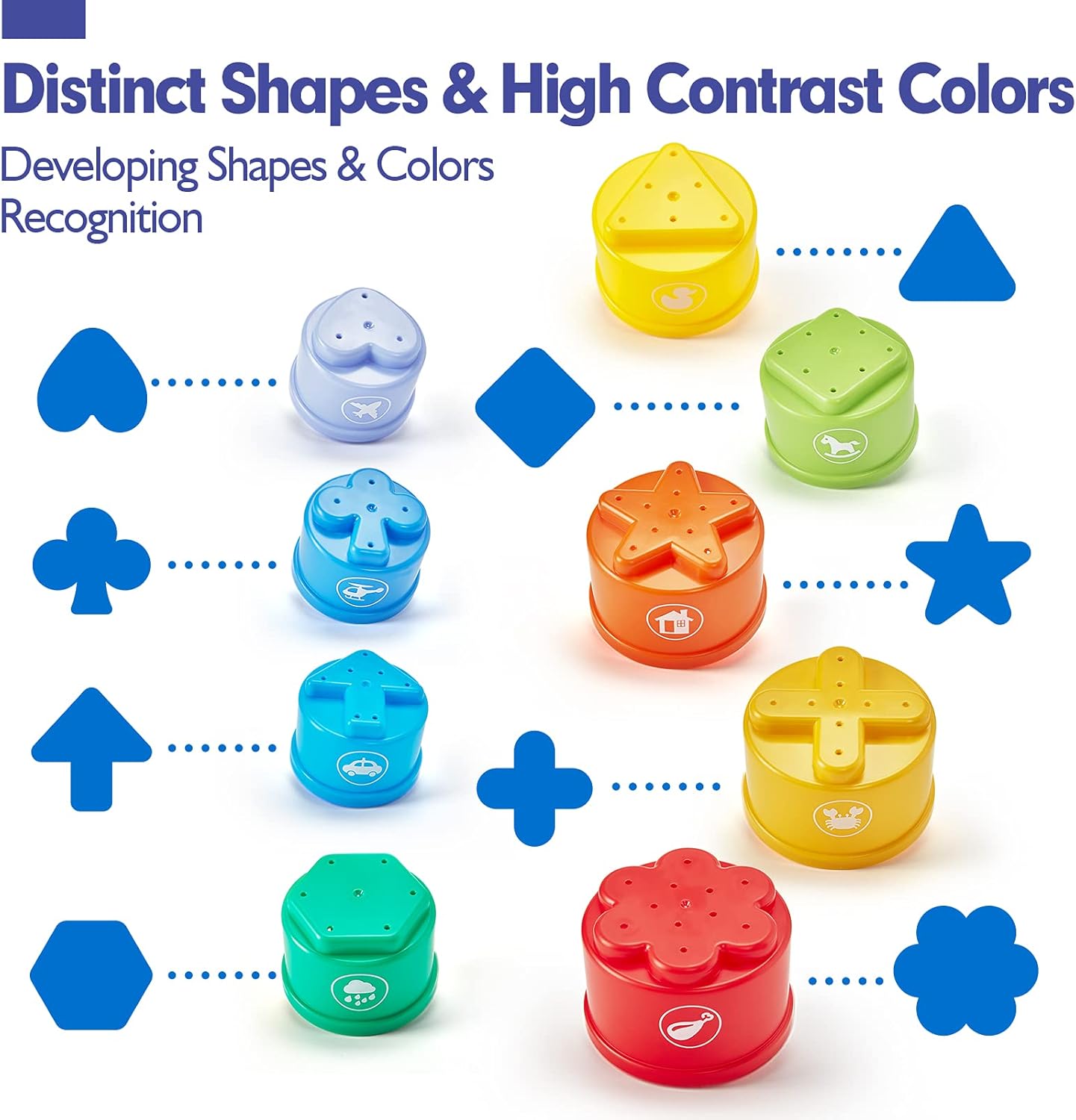 Thumbnail 4 de Hahaland Rainbow Stacking Cups 10 Pcs