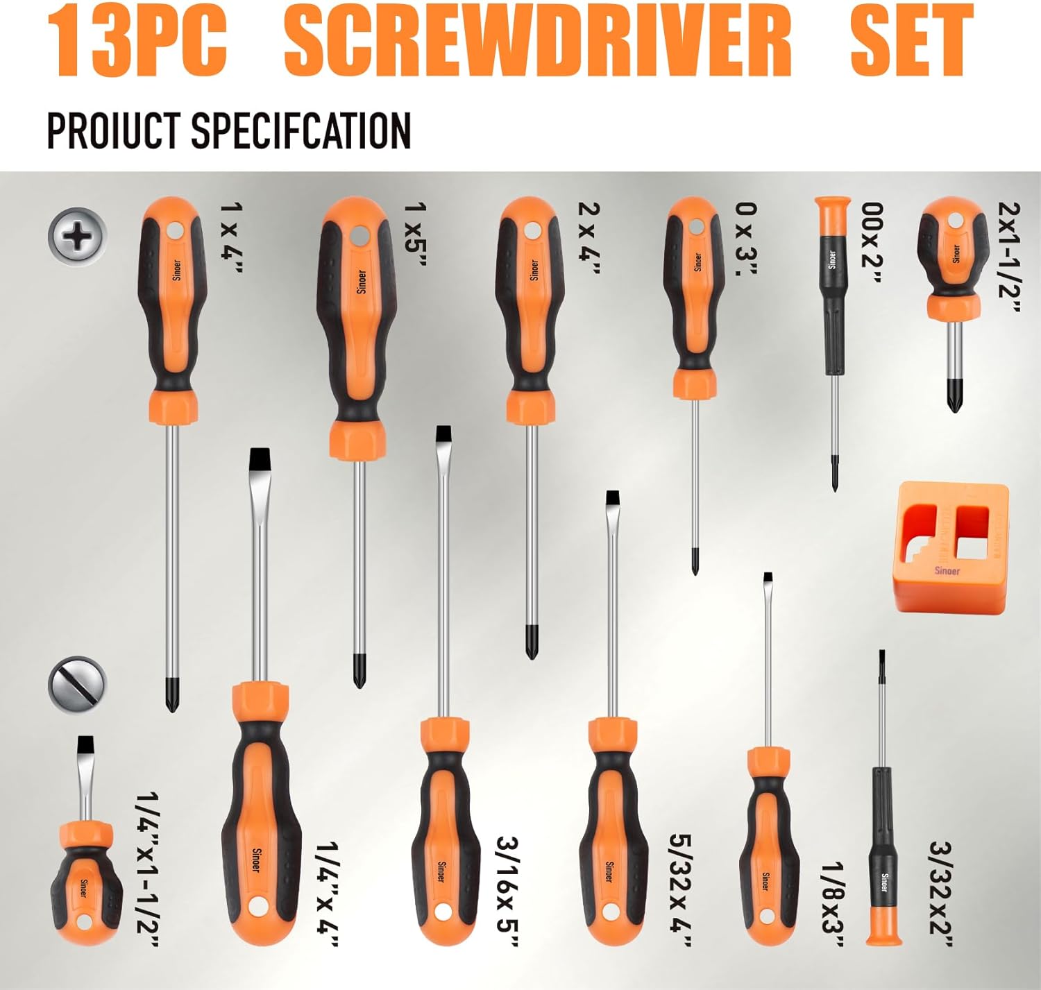 Thumbnail 4 de Juego de destornilladores magnéticos 13 piezas