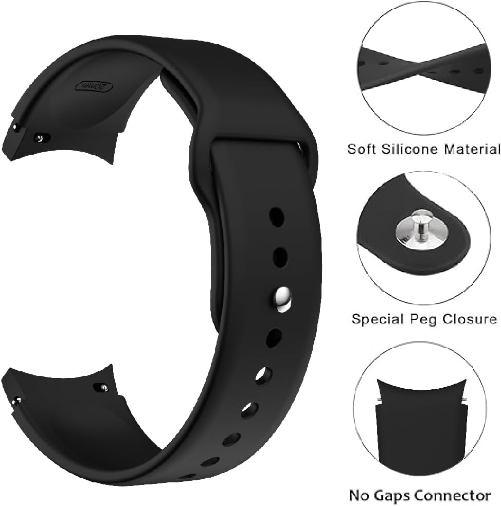 Thumbnail 1 de 20mm Silicone Replacement Band for Samsung Galaxy Watch 7/6 Classic/FE/5 Pro (sport strap, quick release)