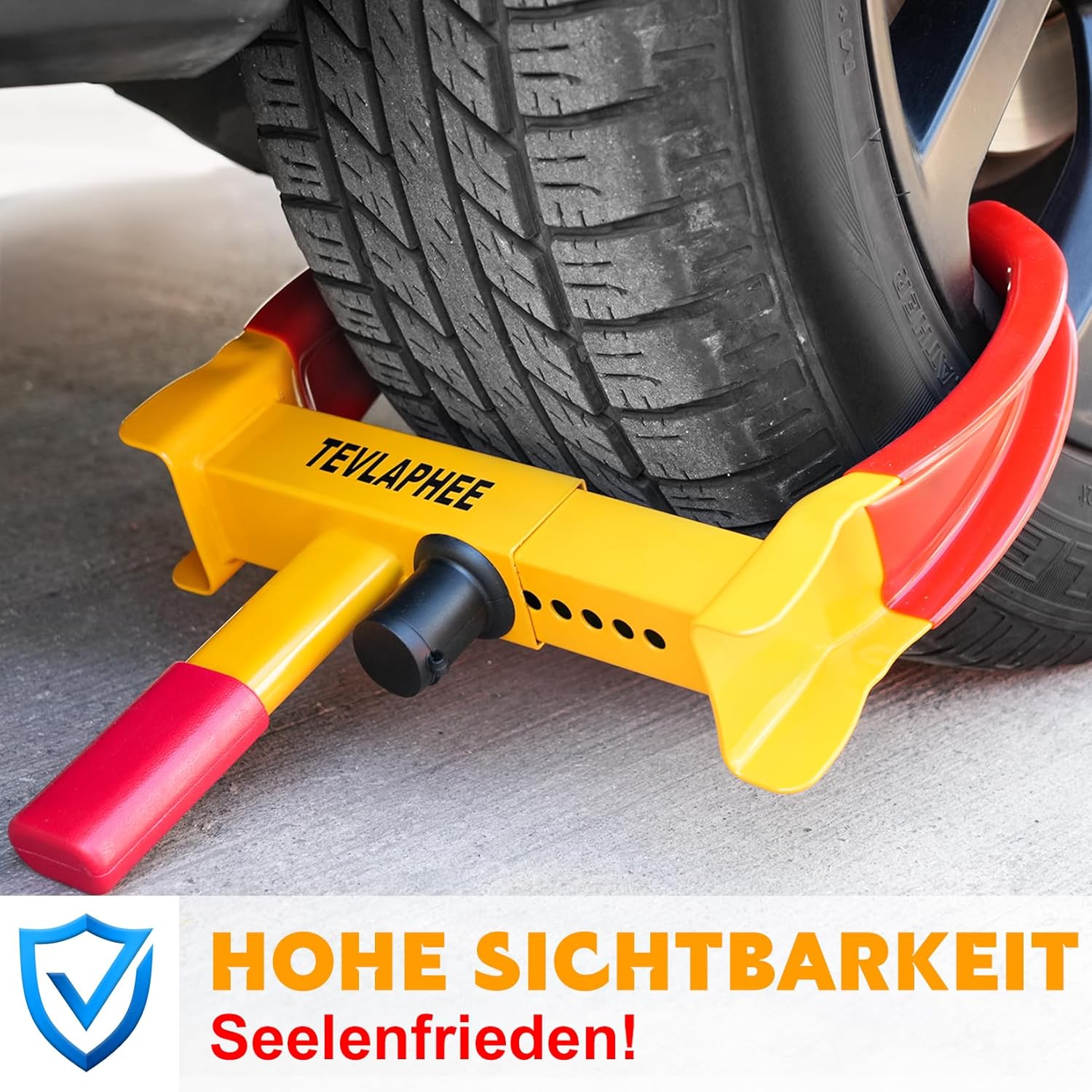 Detalle de Tevlaphee 2er-Set Radkralle mit Sicherheitsschloss und 6 Schlüsseln (für Reifenbreiten 19–30 cm)
