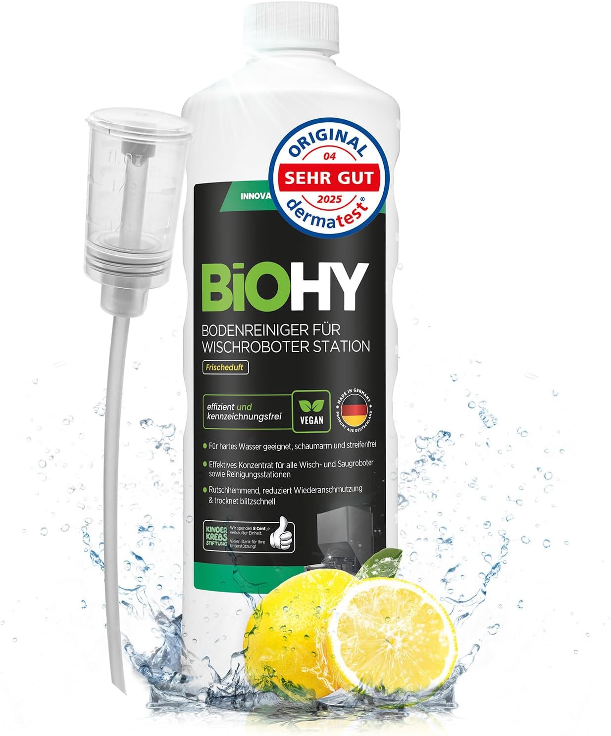 Detalle de BiOHY vloerreiniger voor dweilrobots, 1 l, geconcentreerd met doseerder