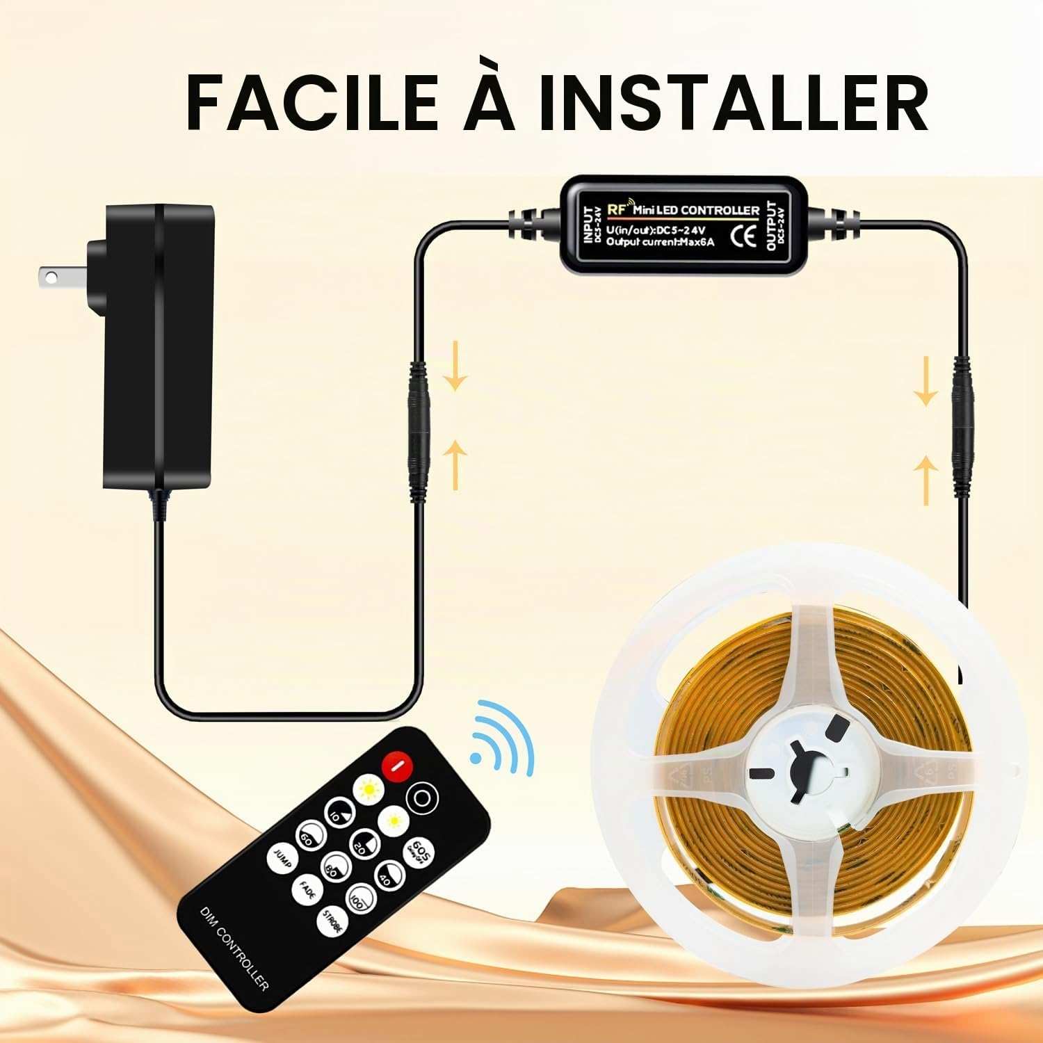 Detalle de Luktix LUX-COB-2M COB-ledstrip 2 m, 4000 K, dimbaar met afstandsbediening