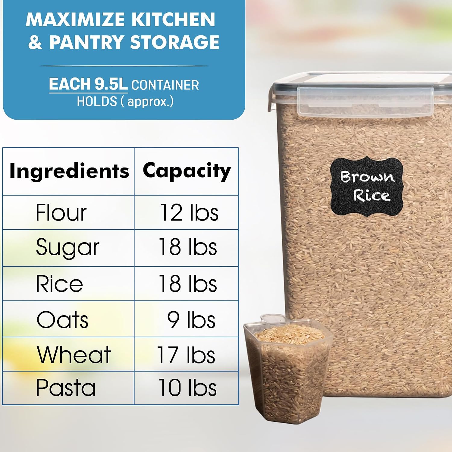 Detalle de Shazo 2 PC 9.5L Airtight Food Containers