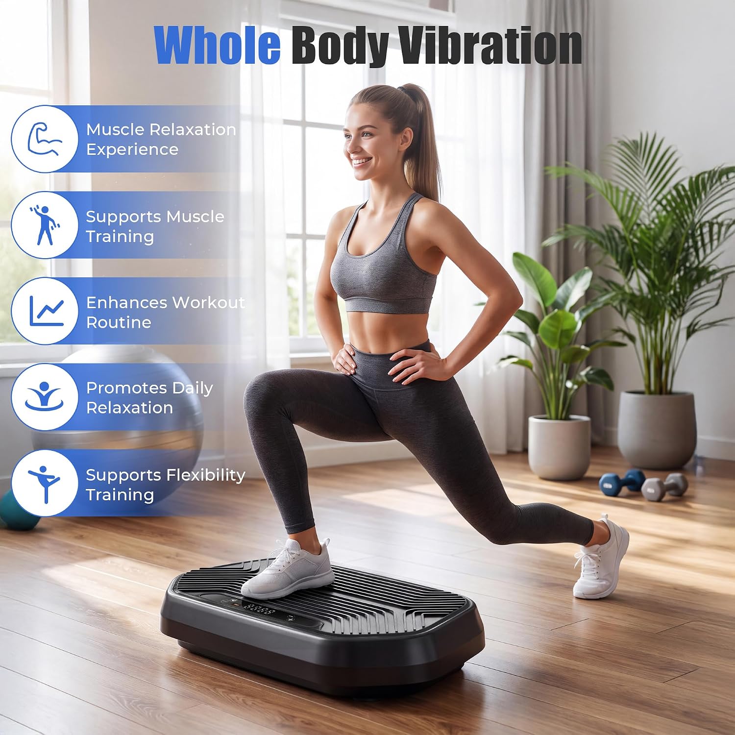Detalle de Kalietel S1 Vibration Plate with 20 Levels, 9 Programs and Bluetooth